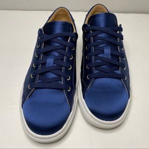 Club Monaco Jayden Sneaker Leather & Silk Blue 6.5
